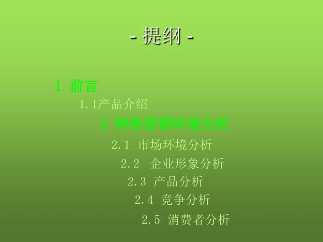 1产品介绍 2 网络营销环境分析 2.1 市场环境分析 2